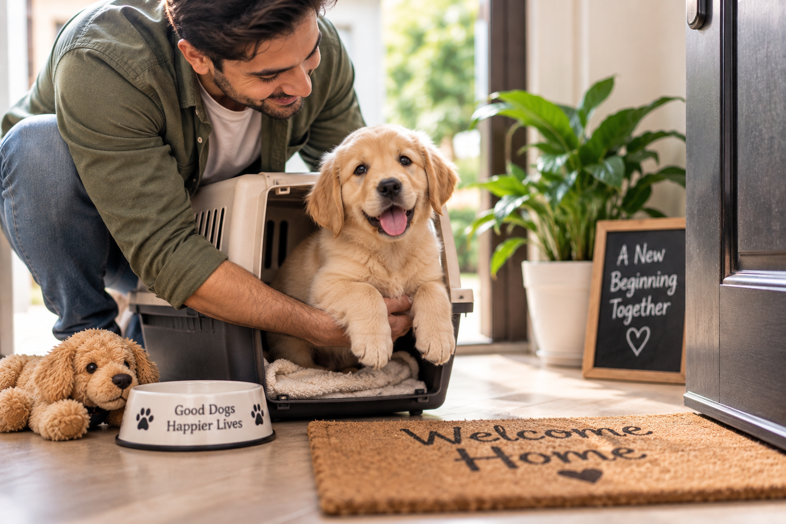 Preparing a puppy for travel